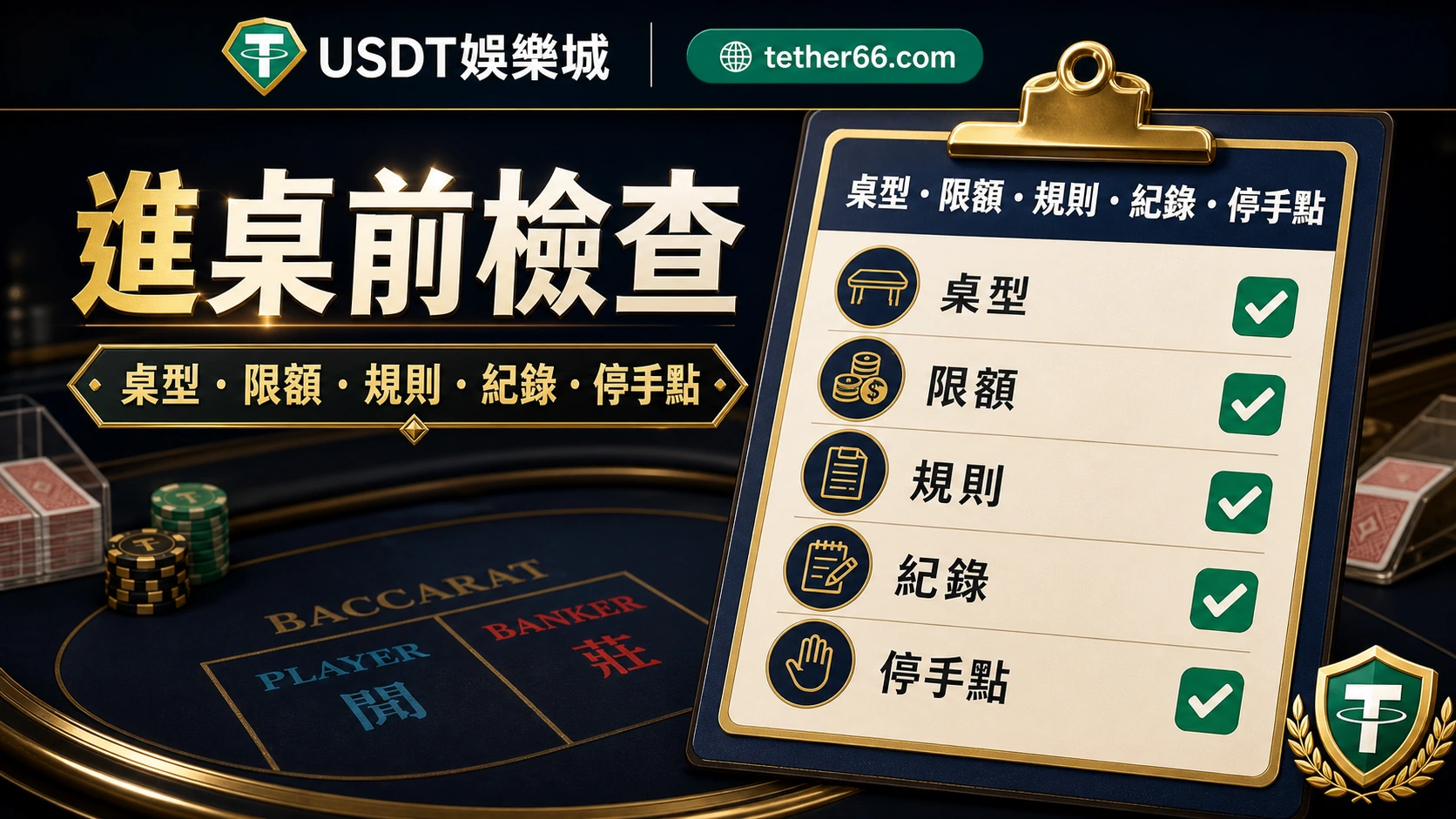 百家樂進桌前五看檢查表：桌限、規則、倒數時間、注單紀錄與客服金流