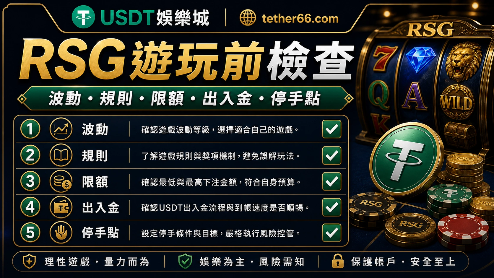 RSG電子遊戲檢查表:規則、節奏、條款與紀錄