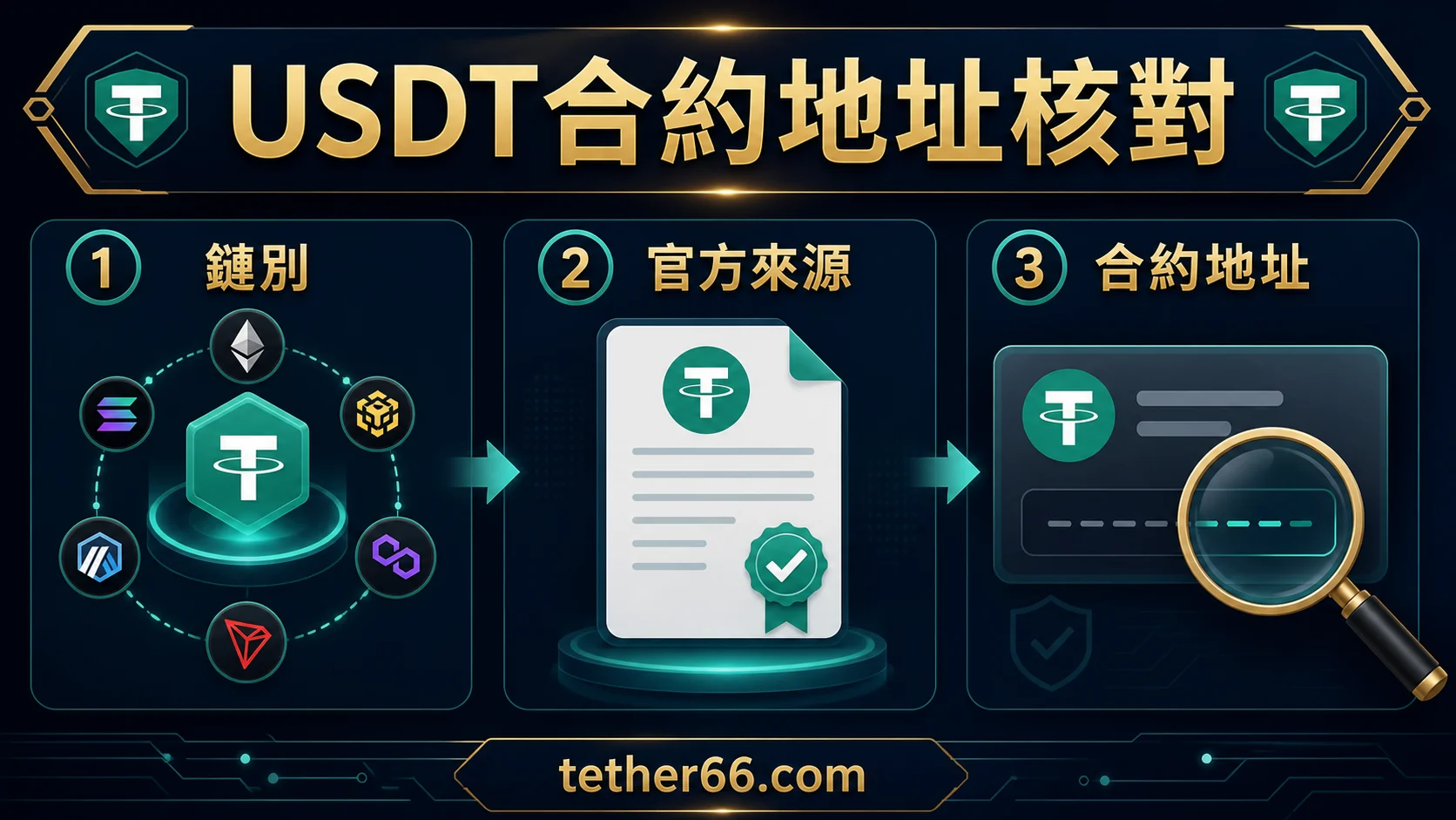 USDT合約地址怎麼核對?同名代幣、鏈別與官方來源檢查的封面重點,整理 USDT 安全檢查與操作重點