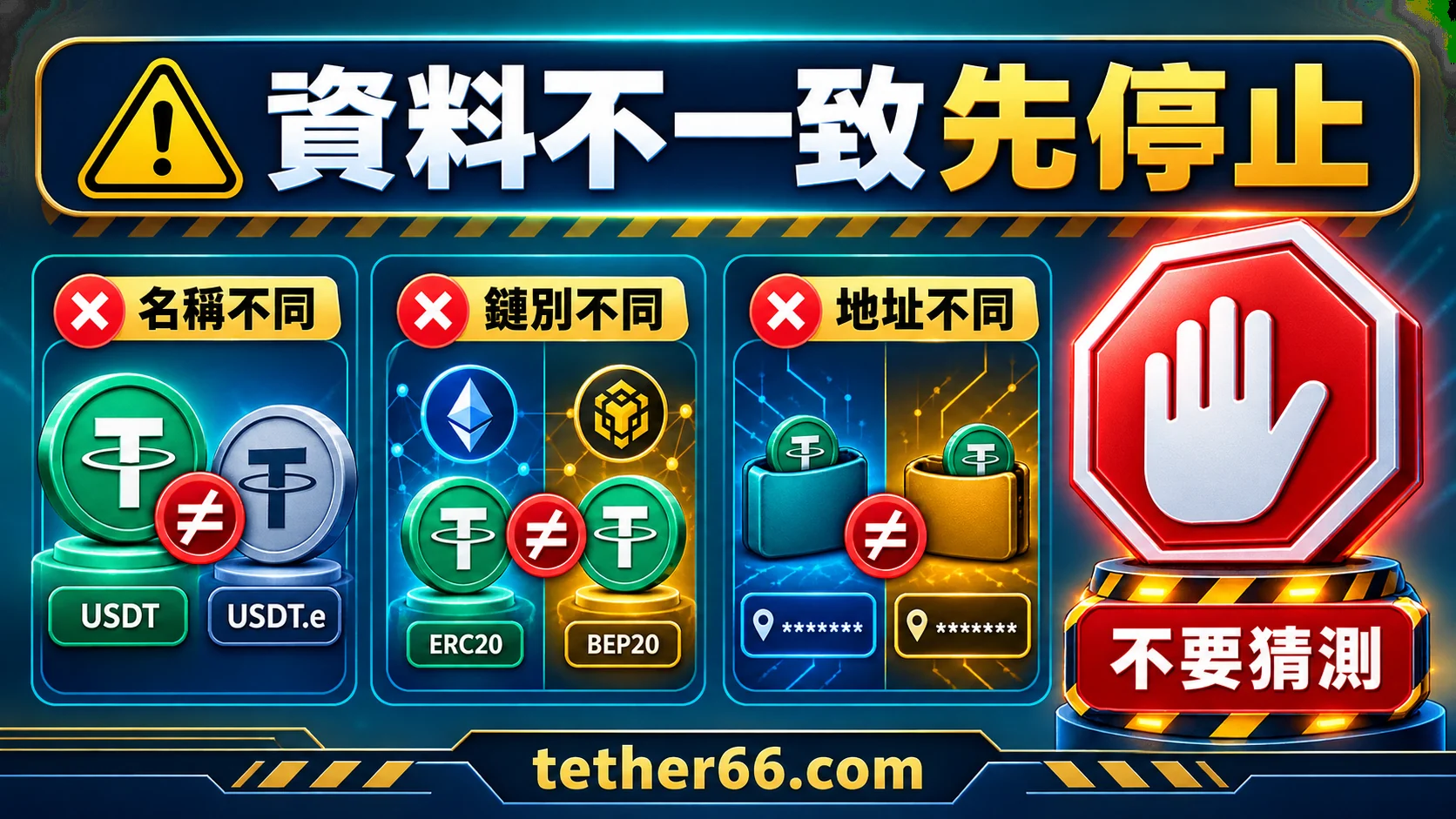 USDT合約地址核對的停止條件與欄位對照圖